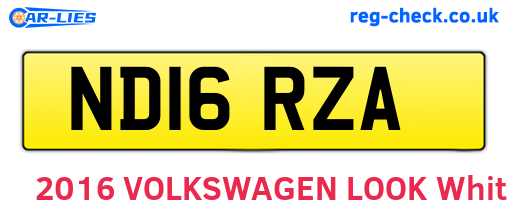 ND16RZA are the vehicle registration plates.