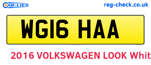 WG16HAA are the vehicle registration plates.