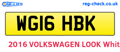 WG16HBK are the vehicle registration plates.