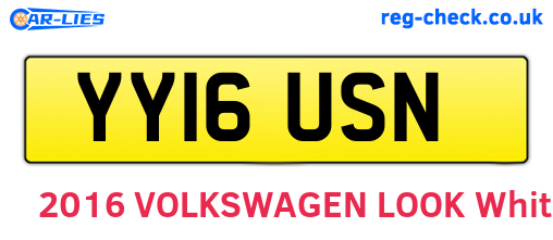 YY16USN are the vehicle registration plates.