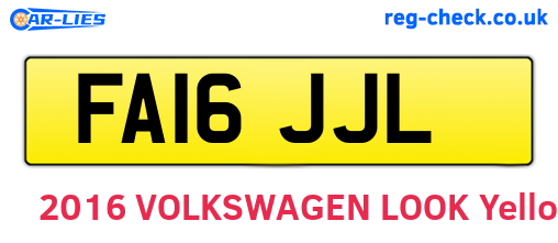 FA16JJL are the vehicle registration plates.