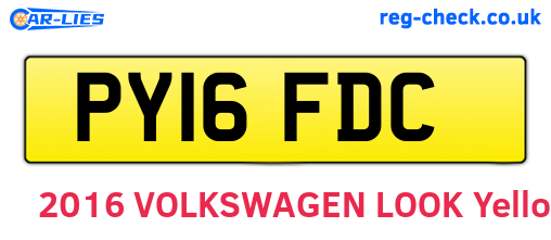 PY16FDC are the vehicle registration plates.