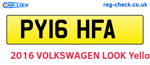 PY16HFA are the vehicle registration plates.