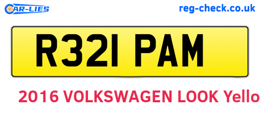 R321PAM are the vehicle registration plates.
