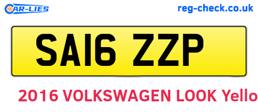SA16ZZP are the vehicle registration plates.