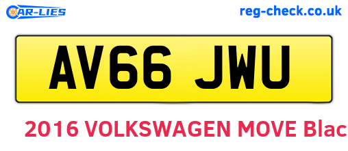 AV66JWU are the vehicle registration plates.