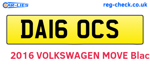 DA16OCS are the vehicle registration plates.