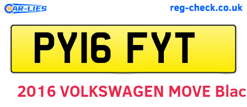 PY16FYT are the vehicle registration plates.
