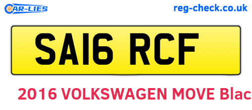 SA16RCF are the vehicle registration plates.