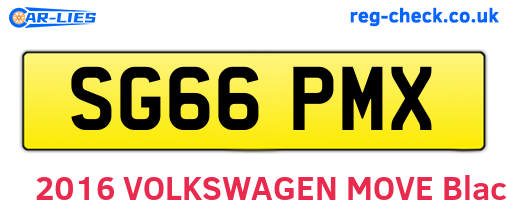 SG66PMX are the vehicle registration plates.