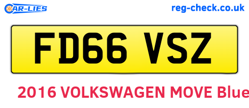 FD66VSZ are the vehicle registration plates.