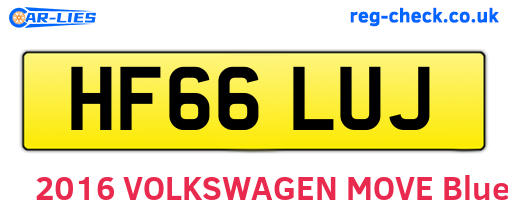 HF66LUJ are the vehicle registration plates.