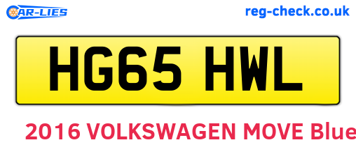 HG65HWL are the vehicle registration plates.