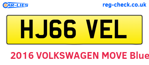 HJ66VEL are the vehicle registration plates.