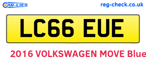 LC66EUE are the vehicle registration plates.