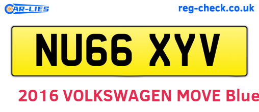 NU66XYV are the vehicle registration plates.