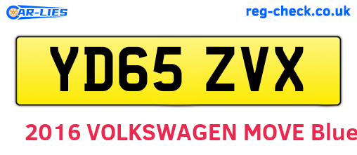 YD65ZVX are the vehicle registration plates.