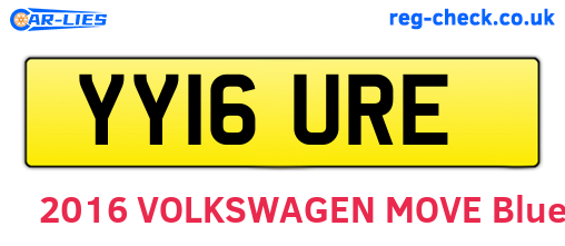 YY16URE are the vehicle registration plates.