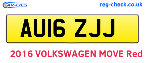AU16ZJJ are the vehicle registration plates.