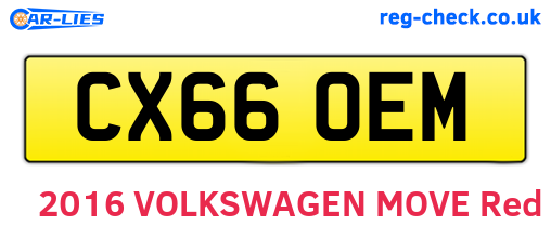 CX66OEM are the vehicle registration plates.