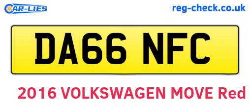 DA66NFC are the vehicle registration plates.