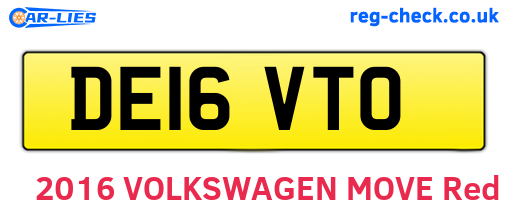 DE16VTO are the vehicle registration plates.