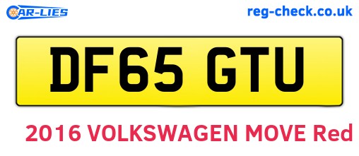 DF65GTU are the vehicle registration plates.