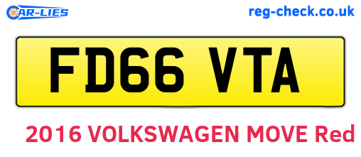 FD66VTA are the vehicle registration plates.