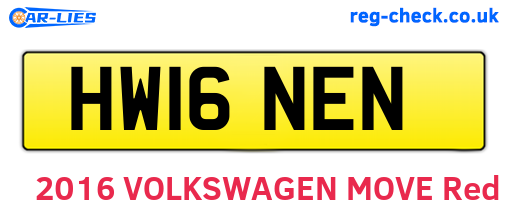 HW16NEN are the vehicle registration plates.