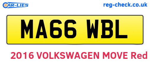 MA66WBL are the vehicle registration plates.