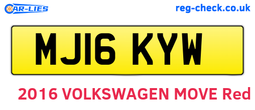 MJ16KYW are the vehicle registration plates.