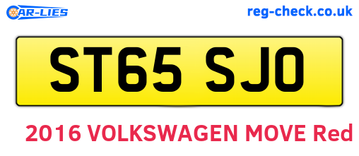 ST65SJO are the vehicle registration plates.