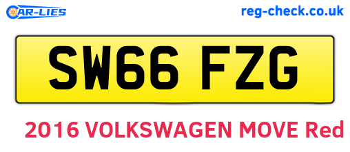 SW66FZG are the vehicle registration plates.