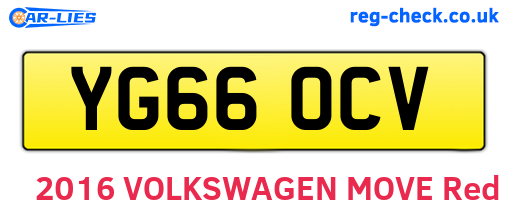 YG66OCV are the vehicle registration plates.