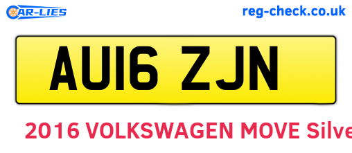 AU16ZJN are the vehicle registration plates.