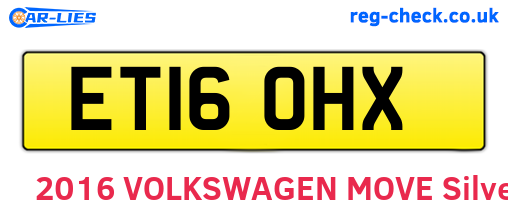 ET16OHX are the vehicle registration plates.