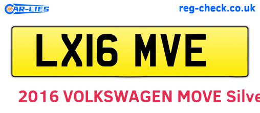 LX16MVE are the vehicle registration plates.