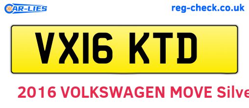 VX16KTD are the vehicle registration plates.