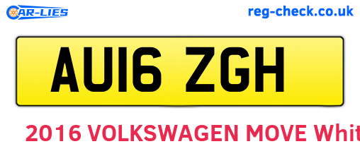 AU16ZGH are the vehicle registration plates.