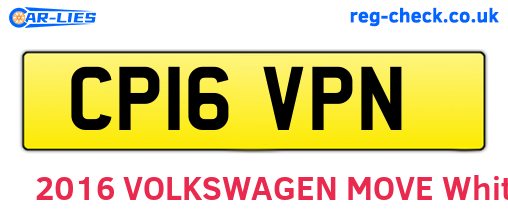 CP16VPN are the vehicle registration plates.