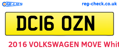 DC16OZN are the vehicle registration plates.