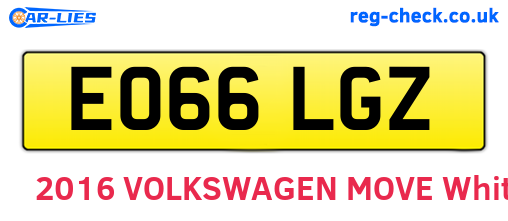 EO66LGZ are the vehicle registration plates.