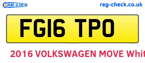 FG16TPO are the vehicle registration plates.