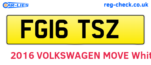 FG16TSZ are the vehicle registration plates.