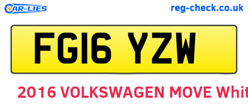 FG16YZW are the vehicle registration plates.