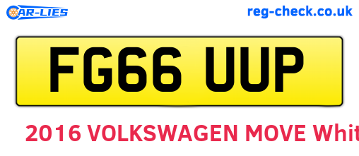 FG66UUP are the vehicle registration plates.