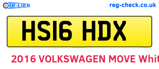 HS16HDX are the vehicle registration plates.