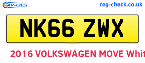 NK66ZWX are the vehicle registration plates.