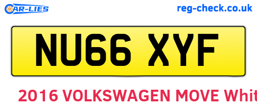 NU66XYF are the vehicle registration plates.