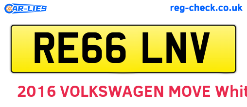 RE66LNV are the vehicle registration plates.